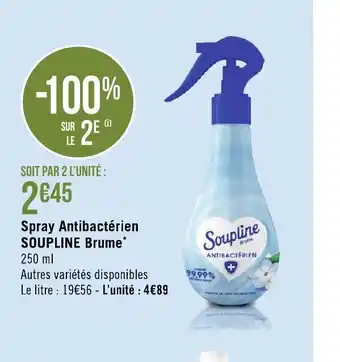 Géant Casino Spray Antivacterien Soupline Brume offre