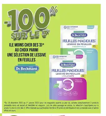 Géant Casino Le Moins Cher Des 3)* Au Choix Parmi Une Selection De Lessive En Feuilles offre