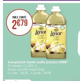 Géant Casino Assouplissant Liquide Souffle Precieux LENOR offre