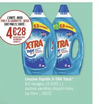 Géant Casino Lessive Liquide X-Tra Total offre