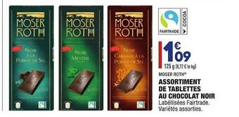 ALDI Assortiment De Tablettes Au Chocolat Noir Moser Roth offre
