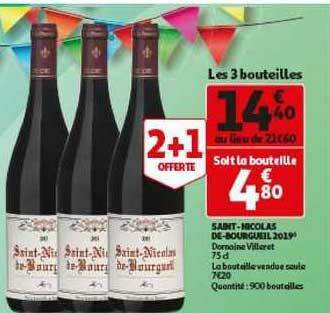 Auchan Direct Saint-nicolas De-bourgueil 2019 Domaine Villeret offre