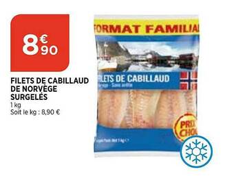 Bi1 Filets De Cabillaud De Norvège Surgelés offre