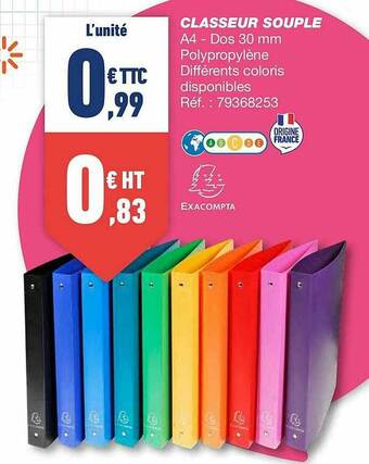 Bureau Vallée Classeur Souple offre