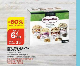 Bi1 Mini-pots De Glace Häagen Dazs offre