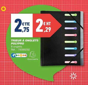 Bureau Vallée Trieur à Onglets Polypro offre