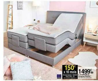 BUT Lit 2 X 80 X 200 Cm Boxspring Peguera offre