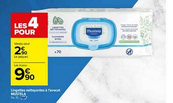 Carrefour Lingettes Nettoyantes à L'avocat Mustela offre