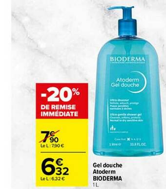 Carrefour Gel Douche Atoderm Bioderma offre
