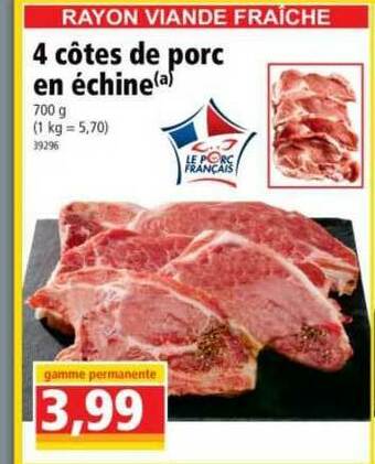 Norma 4 Côtes De Porc En échine offre