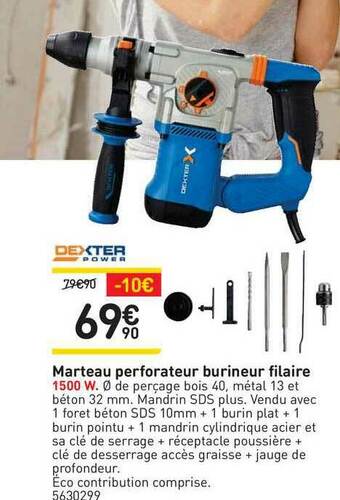 Weldom Marteau Perforateur Burineur Filaire Dexter offre