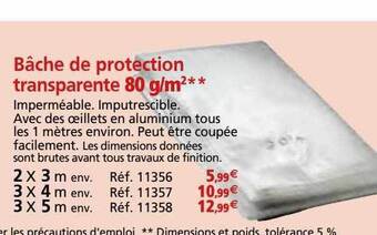 Provence Outillage Bâche de protection transparente offre