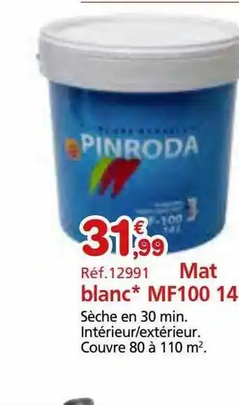 Provence Outillage Pinroda mat blanc mf100 14 offre