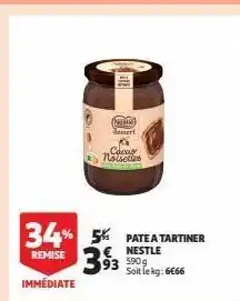Auchan Supermarché Pate a tartiner nestle offre