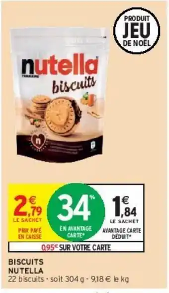 Intermarché Express Biscuits nutella offre
