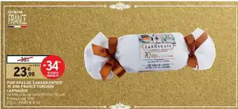 Foie gras de canard entier 70 ans france torchon larnaudie