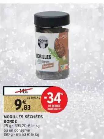 Morilles séchées borde