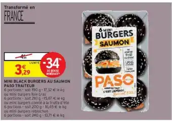 Mini black burgers au saumon paso traiteur