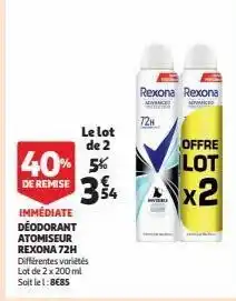 Déodorant atomiseur rexona 72h