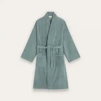 Peignoir de bain avec col jacquard satiné 450gr