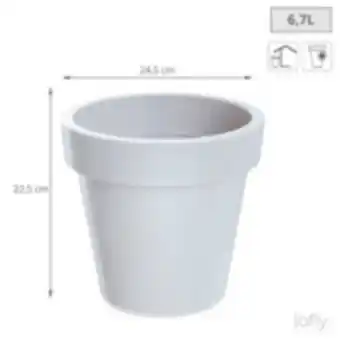 E.Leclerc Brico 2x pot en plastique lofly en blanc 24,5 (long) x 24,5 (large) x 22,5 (haut) cm offre