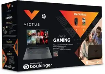 Boulanger Pc gamer hp pack 15-fb0136nf + souris + game pass offre