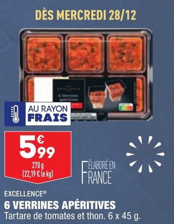 ALDI 6 verrines apéritives offre