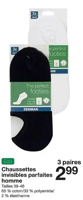 Zeeman Chaussettes invisibles parfaite homme zeeman offre