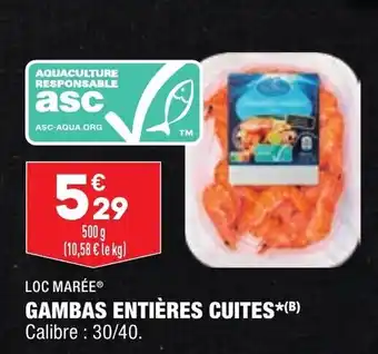 ALDI Gambas entières cuites LOC MARÉE offre
