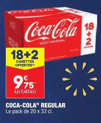 ALDI Coca-cola regular 20 x 33 cl offre