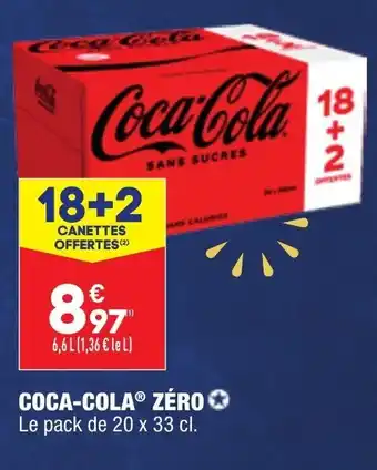 ALDI Coca-cola zéro 20 x 33 cl offre