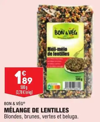 ALDI Mélange de lentilles BON & VEG offre