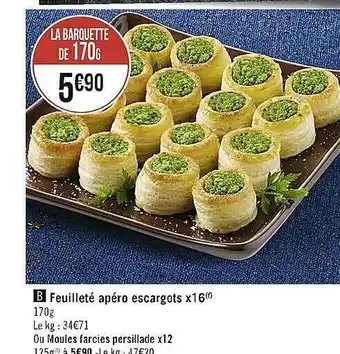 Feuilleté apéro escargots