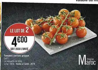 Casino Supermarchés Tomates cerises grappe offre
