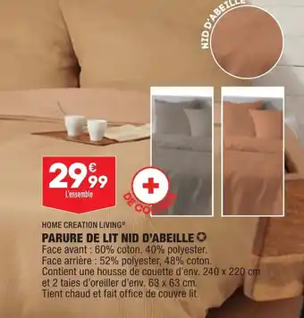 ALDI Parure de lit nid d'abeille offre
