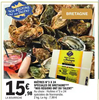 E.Leclerc Huîtres N3 X 24 spéciales de bretagne offre