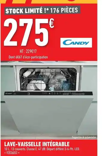 Brico Cash Lave-vaisselle intégrable candy offre