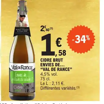 E.Leclerc Cidre Brut Envies de Val de Rance offre
