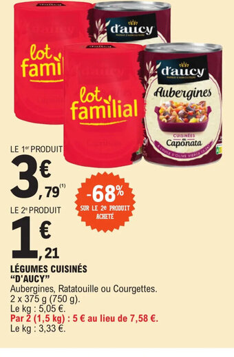 E.Leclerc Légumes Cuisinés d'Aucy offre