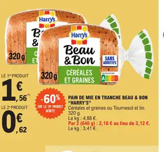 Pain de Mie En Tranche Beau & Bon Harry's