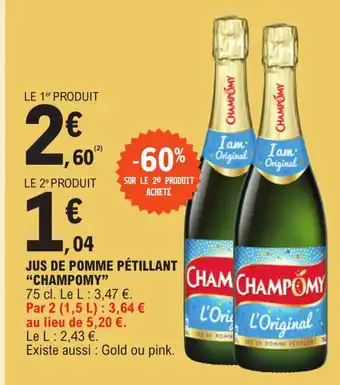 E.Leclerc Jus de Pomme Petillant Champomy offre