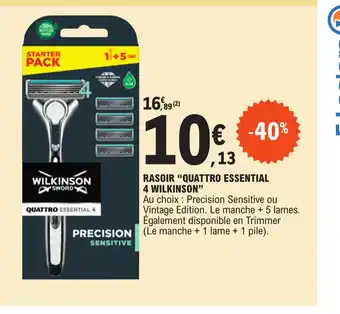 E.Leclerc Rasoir Quattro Essential 4 Wilkinson offre