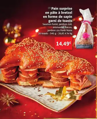 Colruyt Pain Surprise En Pate a Bretzel en Forme de Sapin Garni de Toasts offre