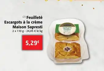 Colruyt Feuilleté escargots à la crème Maison Sapresti offre