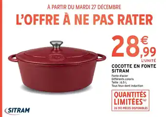 Intermarché Cocotte En Fonte Sitram offre