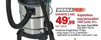 Provence Outillage Aspirateur eau-poussière 1000 watts 15l werka pro offre