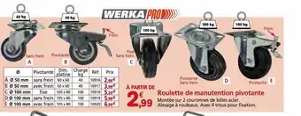 Provence Outillage Roulette de manutention pivotante werka pro offre