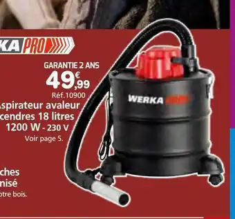 Provence Outillage Aspirateur avaleur centres 18 litres 1200 w - 230 v werka pro offre