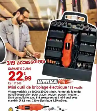 Provence Outillage Mini outil de bricolage électrique 135 watts werka pro offre
