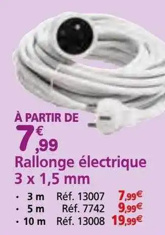 Provence Outillage Rallonge électrique 3 x 1,5 mm offre